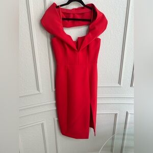 Valentines Red cocktail dress. Fitted and sexy off the shoulder.